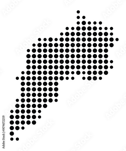 Symbol Map of the city Jever (Niedersachsen, Germany) showing the city with a pattern of just a few black dots