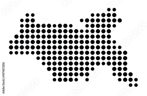 Symbol Map of the city Lilienthal (Niedersachsen, Germany) showing the city with a pattern of just a few black dots