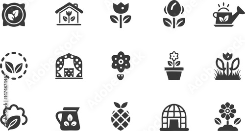 gardening  agriculture line icon set  vector picto.eps