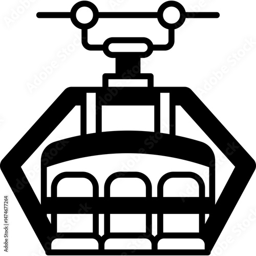Chairlift  glyph icon