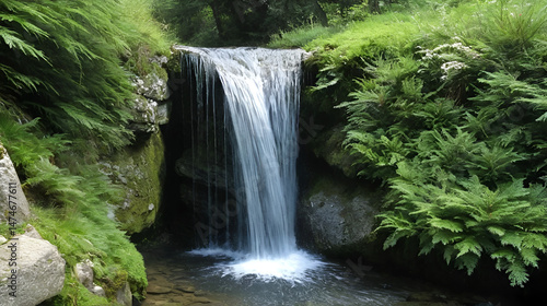 Fontana di montagna con acqua corrente