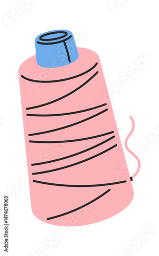 Pink thread hand drawn supply