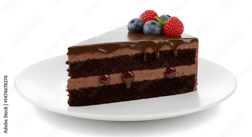 Delicious Chocolate Cake with Raspberry and Blueberry Delicious Chocolate Cake with Raspberry and Blueberry