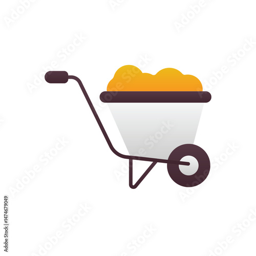 Wheelbarrow Vector icon