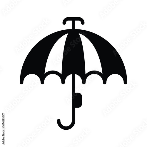 An umbrella shielding rain droplets, indicating rainy weather