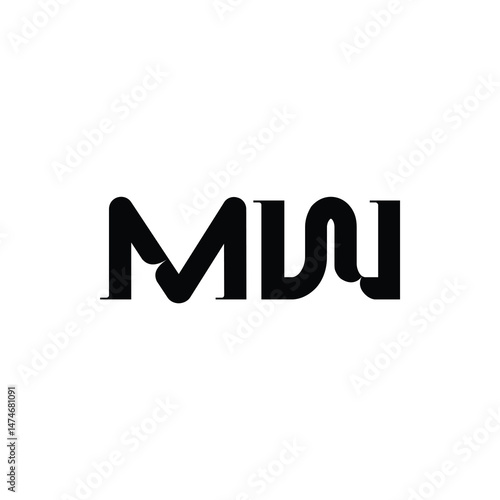 MW monogram logo design letter text name symbol monochrome logotype alphabet character simple logo