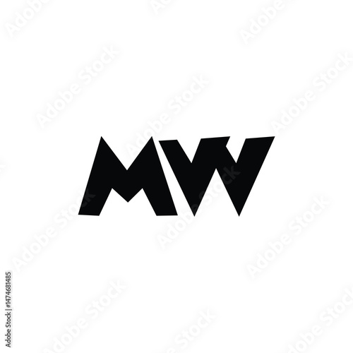MW monogram logo design letter text name symbol monochrome logotype alphabet character simple logo