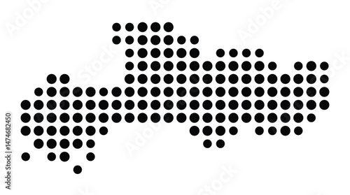 Symbol Map of the city Nideggen (Nordrhein-Westfalen, Germany) showing the city with a pattern of just a few black dots