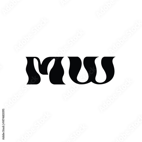 MW monogram logo design letter text name symbol monochrome logotype alphabet character simple logo