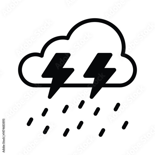 Grab this amazing icon of thunderstorm in modern style