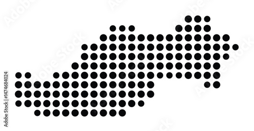 Symbol Map of the city Rosendahl (Nordrhein-Westfalen, Germany) showing the city with a pattern of just a few black dots