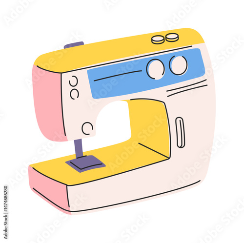 Sewing machine hand drawn element