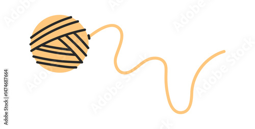 Knitting yarn ball cartoon element