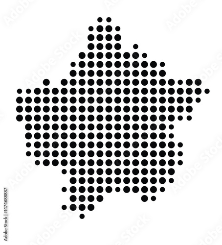 Symbol Map of the city Felsberg (Hessen, Germany) showing the city with a pattern of just a few black dots
