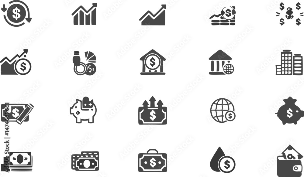 inflation line icon set set of outline icons rela.eps inflation line icon set set of outline icons rela.eps