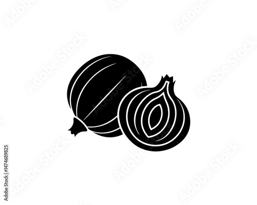 creative details Outline silhouette onion icon Vector Illustration