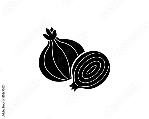 creative details Outline silhouette onion icon Vector Illustration