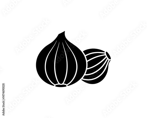 creative details Outline silhouette onion icon Vector Illustration