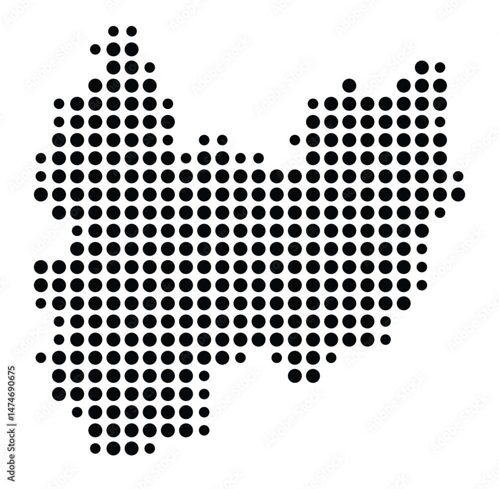 Symbol Map of the city Kirchhain (Hessen, Germany) showing the city with a pattern of just a few black dots Symbol Map of the city Kirchhain (Hessen, Germany) showing the city with a pattern of just a few black dots