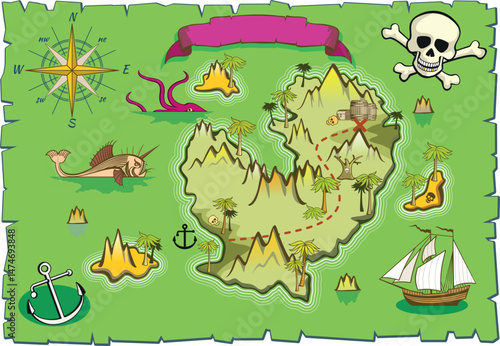 fascinating treasure map for an enthralling adventure