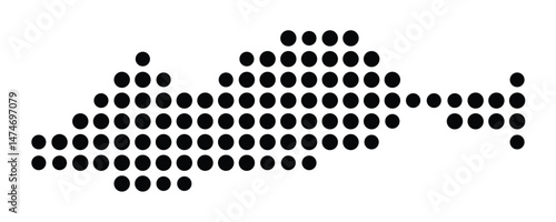 Symbol Map of the city Dossenheim (Baden-Württemberg, Germany) showing the city with a pattern of just a few black dots