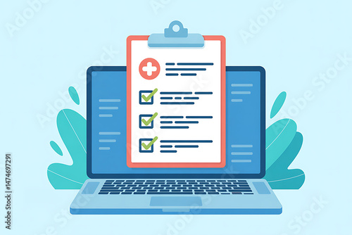 Online Medical Checkup Convenient Healthcare Access via Laptop