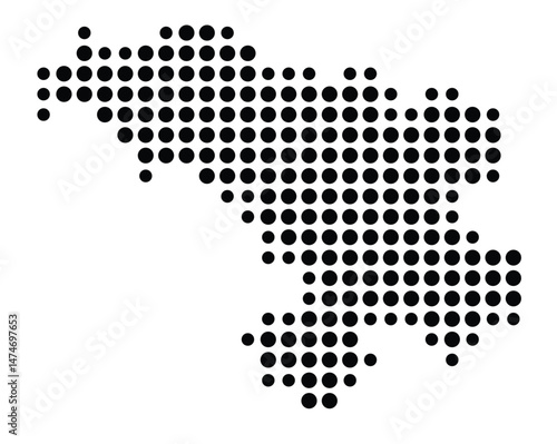 Symbol Map of the city Erbach (Baden-Württemberg, Germany) showing the city with a pattern of just a few black dots