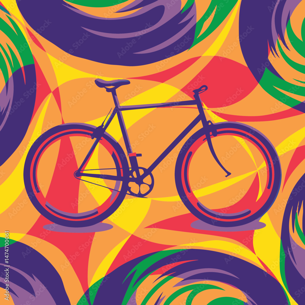 Fototapeta premium abstract colorful background with bicycle