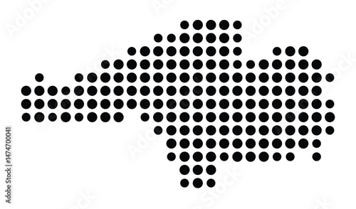 Symbol Map of the city Lauda-Königshofen (Baden-Württemberg, Germany) showing the city with a pattern of just a few black dots