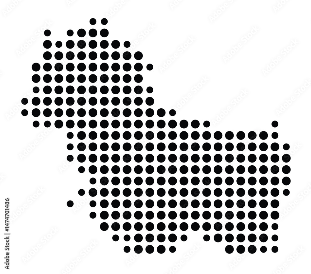 Symbol Map of the city Östringen (Baden-Württemberg, Germany) showing the city with a pattern of just a few black dots Symbol Map of the city Östringen (Baden-Württemberg, Germany) showing the city with a pattern of just a few black dots
