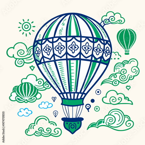 vector illustration of a hot air balloon