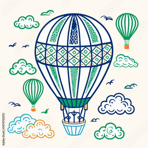 hot air balloon background