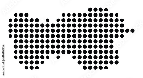 Symbol Map of the city Schriesheim (Baden-Württemberg, Germany) showing the city with a pattern of just a few black dots