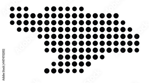 Symbol Map of the city Schwieberdingen (Baden-Württemberg, Germany) showing the city with a pattern of just a few black dots
