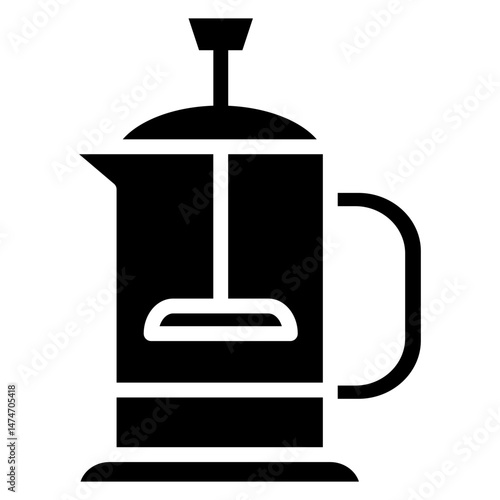 French Press  Icon Element For Design