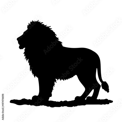 "Royal Heraldic Lion Silhouette Vector"