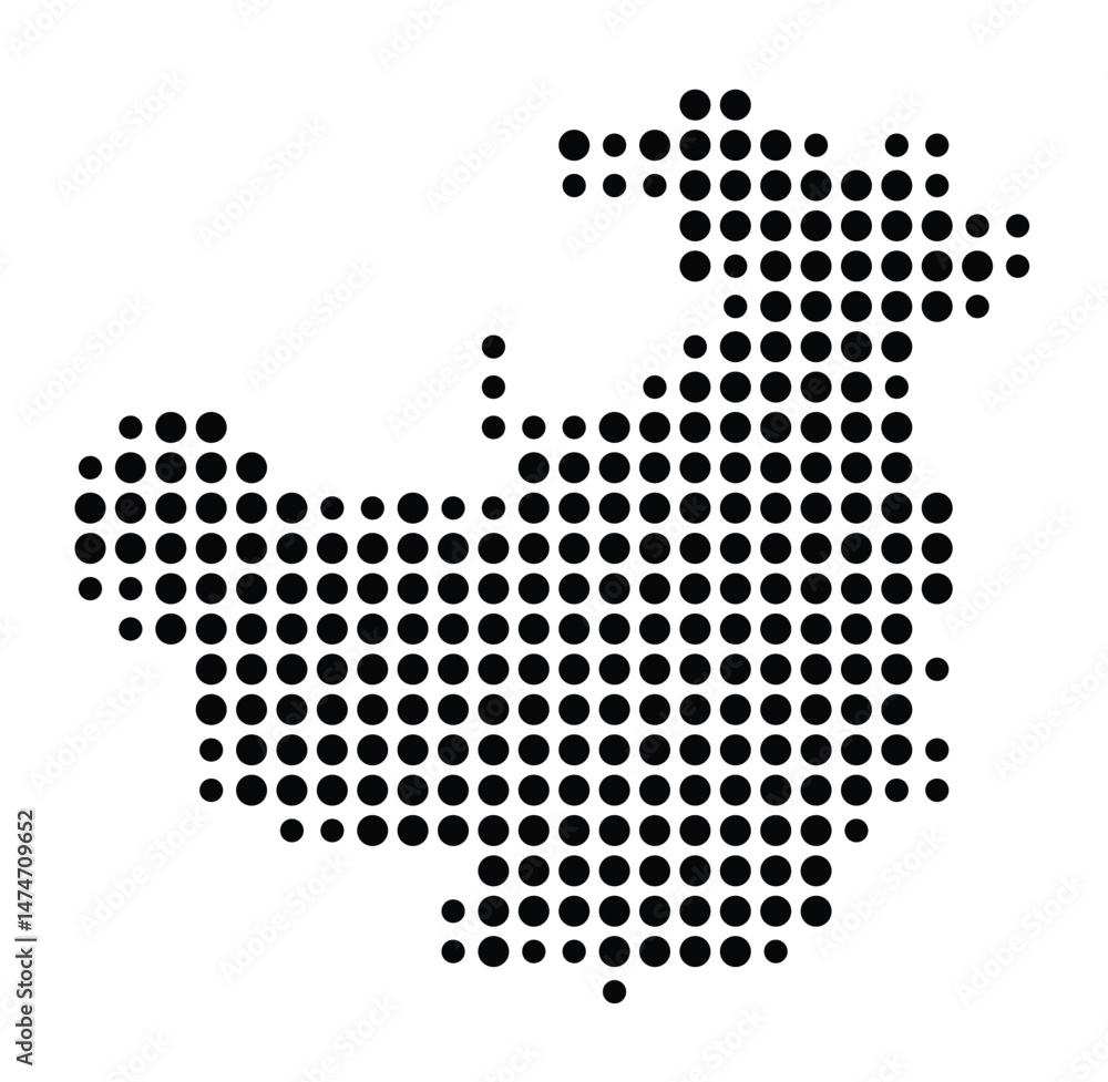 Symbol Map of the city Kitzingen (Bayern, Germany) showing the city with a pattern of just a few black dots Symbol Map of the city Kitzingen (Bayern, Germany) showing the city with a pattern of just a few black dots