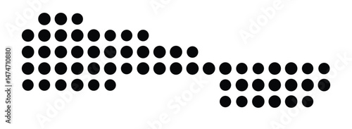 Symbol Map of the city Neubiberg (Bayern, Germany) showing the city with a pattern of just a few black dots