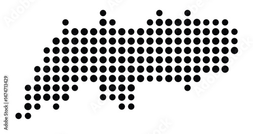 Symbol Map of the city Starnberg (Bayern, Germany) showing the city with a pattern of just a few black dots
