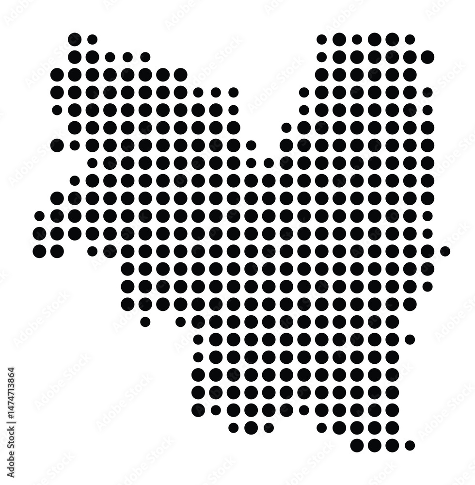Symbol Map of the city Trostberg (Bayern, Germany) showing the city with a pattern of just a few black dots Symbol Map of the city Trostberg (Bayern, Germany) showing the city with a pattern of just a few black dots
