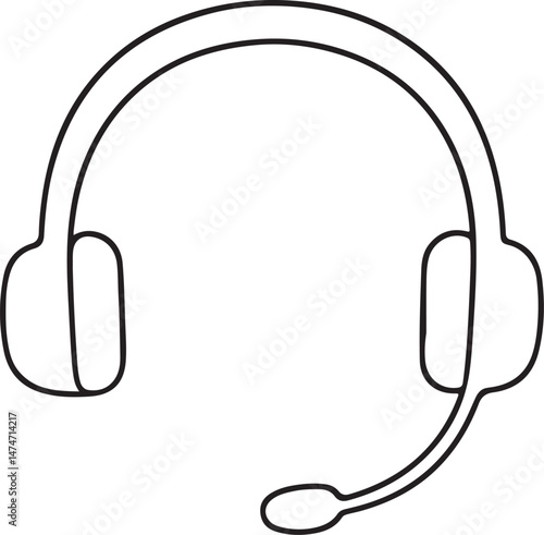 Customer Service Headset Line Art Icon