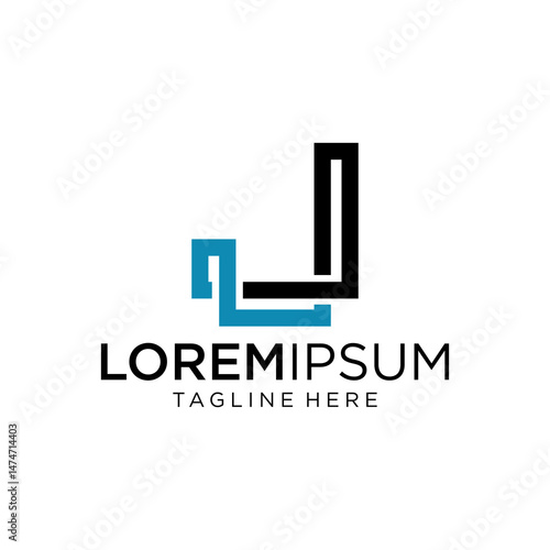 letter at monogram J style line art modern logo	