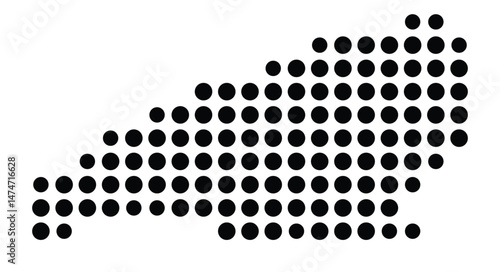 Symbol Map of the city Kleinmachnow (Brandenburg, Germany) showing the city with a pattern of just a few black dots