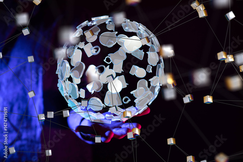 Global network. Blockchain....