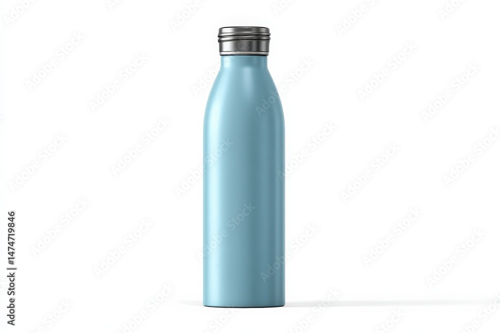 Sleek light blue water bottle with a silver cap. Perfect for hydration on the go! Sleek light blue water bottle with a silver cap. Perfect for hydration on the go!
