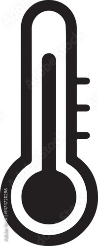 Thermometer Silhouette Medical Icon Vector