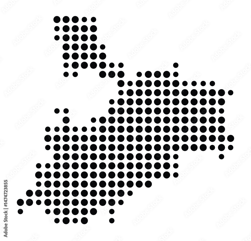 Symbol Map of the city Apolda (Thüringen, Germany) showing the city with a pattern of just a few black dots Symbol Map of the city Apolda (Thüringen, Germany) showing the city with a pattern of just a few black dots