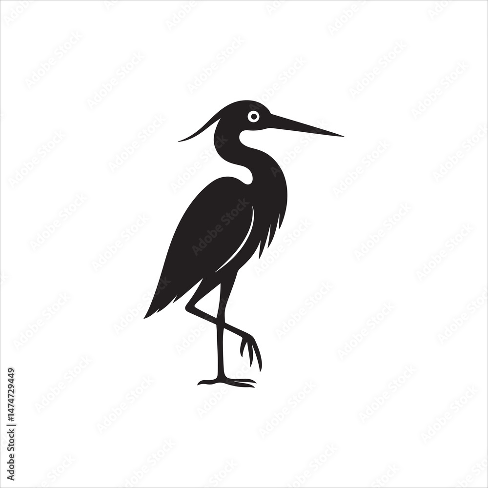 Fototapeta premium heron on a black background