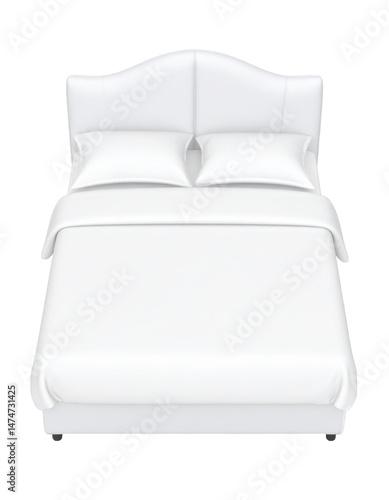  Plush Wave-Like Bed Shape Isolated on White Background 3D Design Element  png