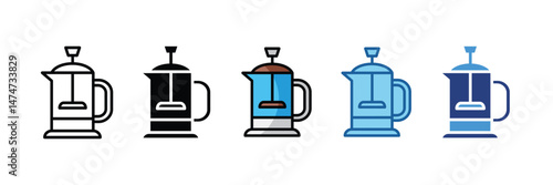 French Press  Icon Element For Design